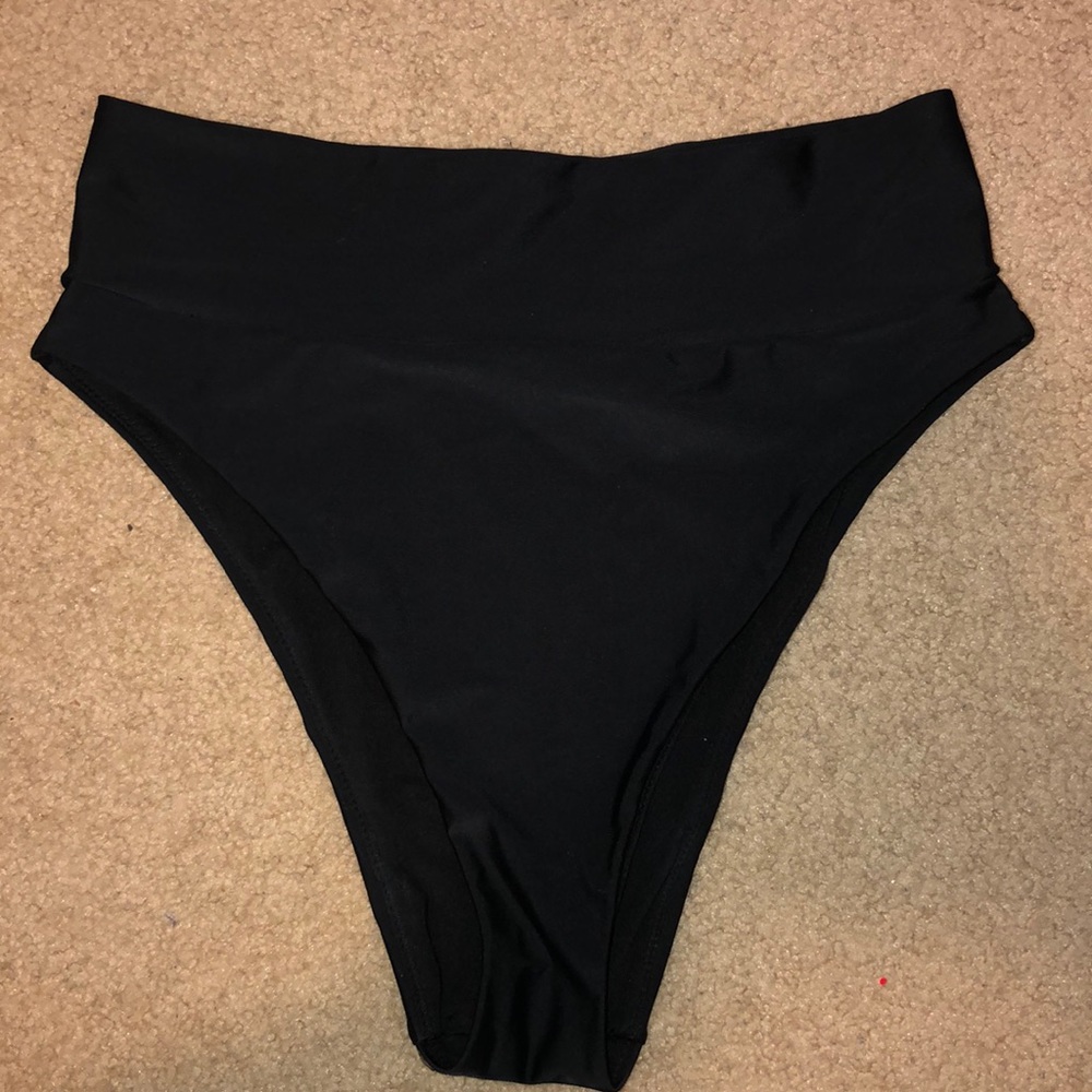 High waisted cheeky cut bikini bottoms